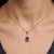 Contemporary Amethyst & Cz Dainty Pendant - Pear Cut Style Minimalist Stacking Pendant for Woman For Sale - Image 3 of 5