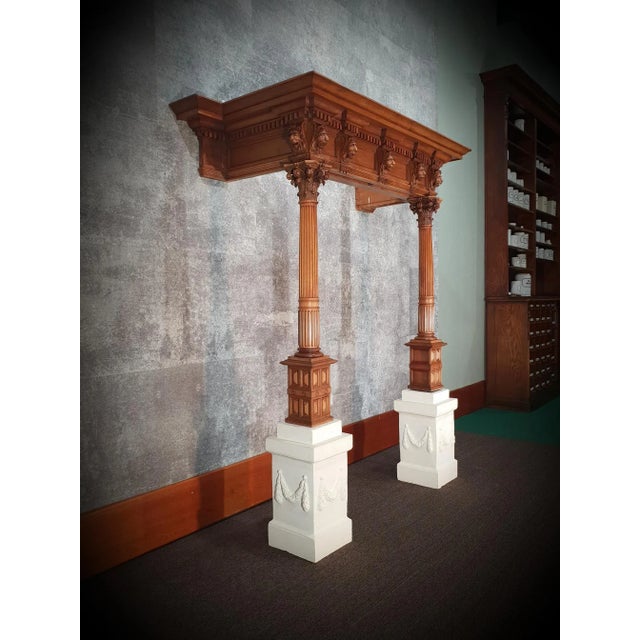 Splendid Classical Fireplace, Supported by Two Columns. Two Cast Bases Included.