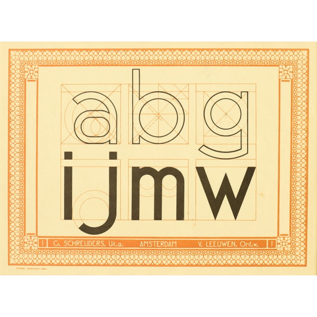 1907 Dutch Letterpress Sheet, Matted (Abg Ijmw ) For Sale