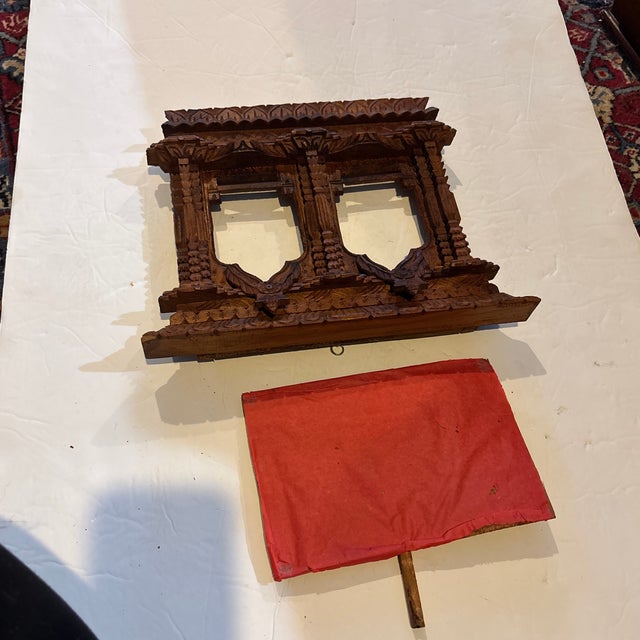 Antique Hand Carved Chinese Double Picture Frame, Circa 1890 For Sale - Image 4 of 4