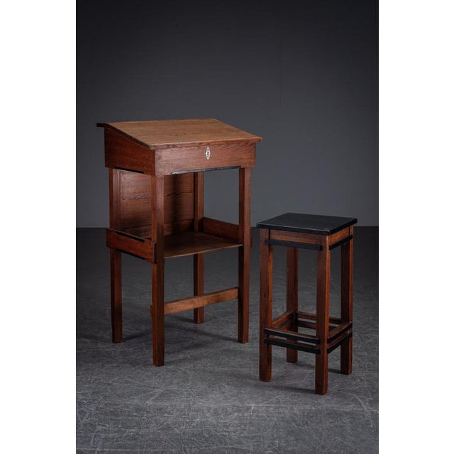 Architectural Lectern or Drawing Table with Stool, 1920s, Set of 2 For Sale - Image 18 of 18