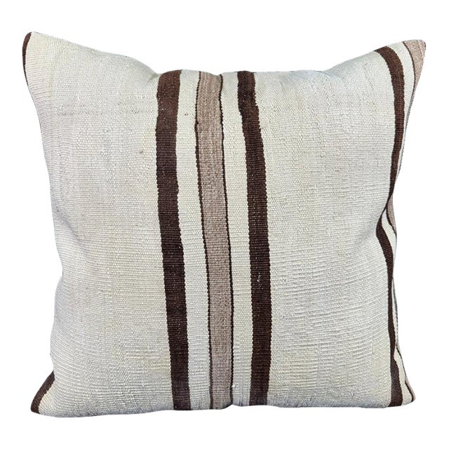 Turkish Hemp Pillow Cushion Natural Beige Brown Pillow Cushion Cover 24x24 For Sale
