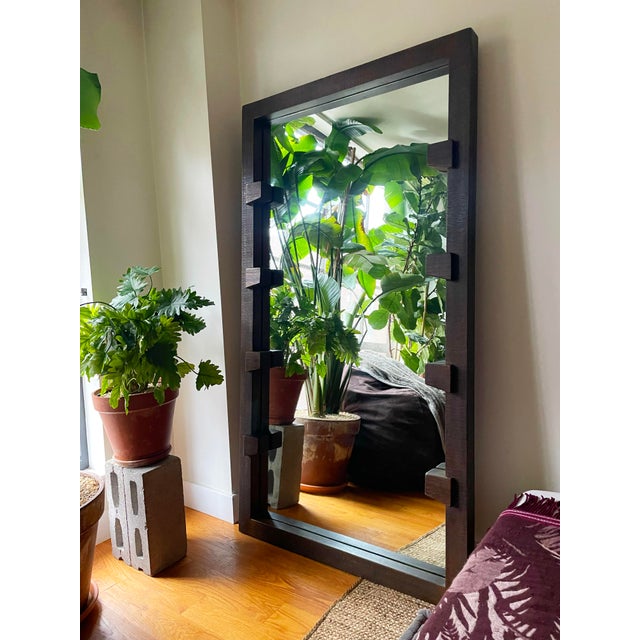 Stilt Dark Brown Mango Wood Floor Mirror For Sale In New York - Image 6 of 8