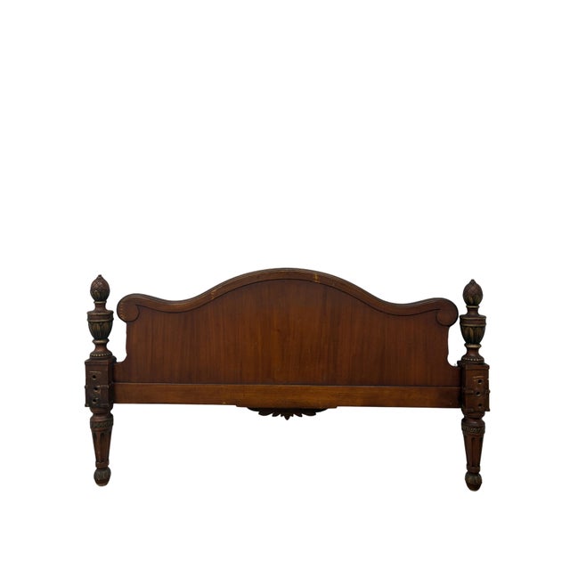 Early 20th Century Antique Neoclassical Mahogany Twin Bed Frame With Hand-Painted Classical Medallions & Gilt Decoration For Sale - Image 5 of 10