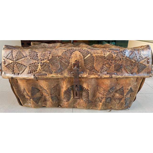 Latin/South America, Spanish Colonial era, ca. 18th to 19th century CE. A large and well preserved hide traveling trunk...