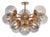 Regina Andrew Shine Globe Flush Mount, Natural Brass with Smoke Glass For Sale