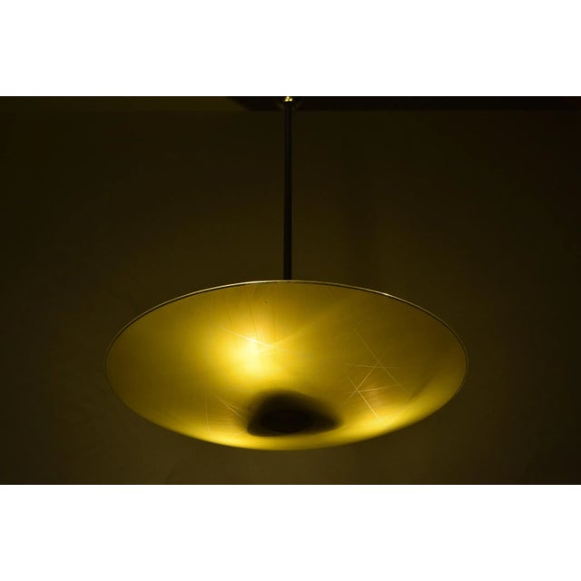 Yellow Mid-Century Glass Pendant Lamp, 1960s For Sale - Image 8 of 12