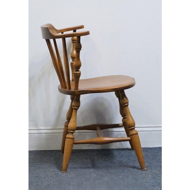 Brown Conant Ball Solid Hard Rock Maple Colonial Early American Spindle Back Dining Side Chair 3525 2111 For Sale - Image 8 of 9