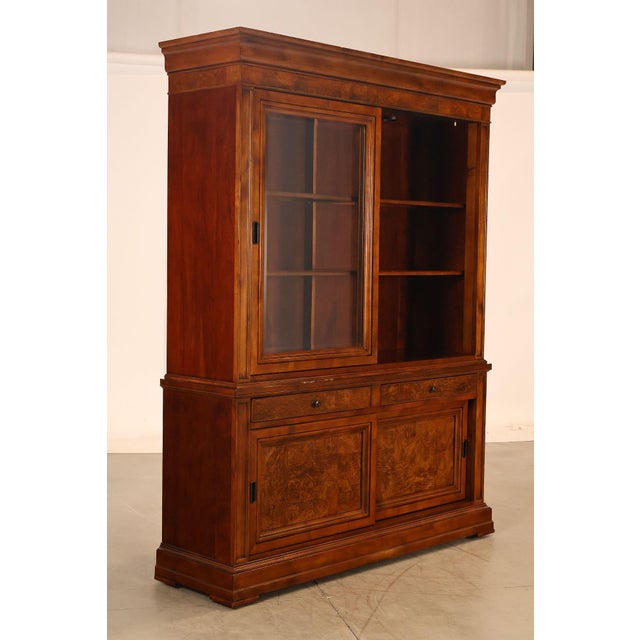 Ethan Allen Ethan Allen Townhouse Collection Burlwood China Cabinet For Sale - Image 4 of 18