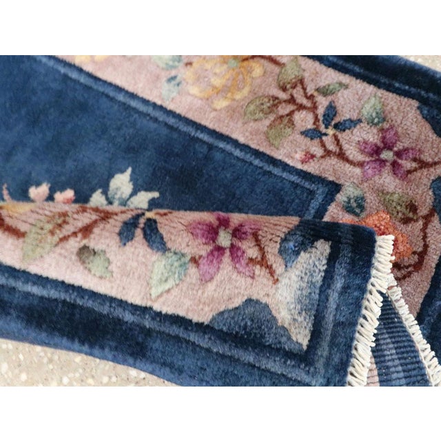 Textile Galerie Shabab Collection Early 20th Century Handmade Chinese Art Deco Throw Rug For Sale - Image 7 of 8