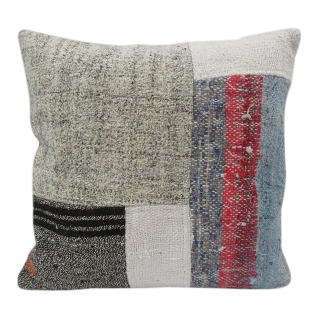 Handmade Patchwork Turkish Kilim Pillow Cover For Sale
