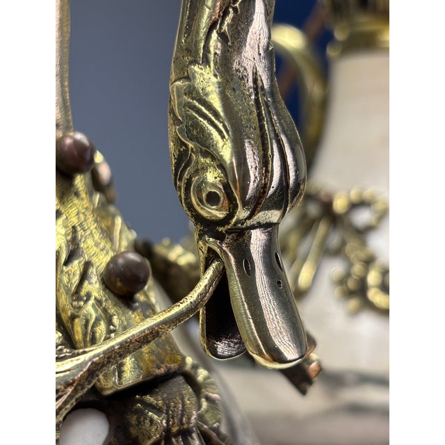 Metal Late 19th Century French Neoclassical Marble and Ormolu Urn Lamps, 1850, Set of 2 For Sale - Image 7 of 18