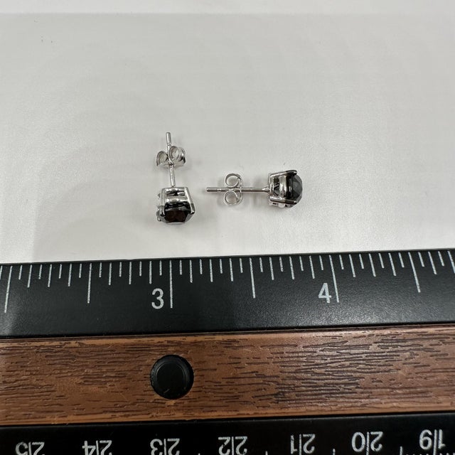 Early 21st Century Black Diamond Stud Earrings in 10kt White Gold – 2ctw, 4 Prong, New, A Pair For Sale - Image 5 of 5