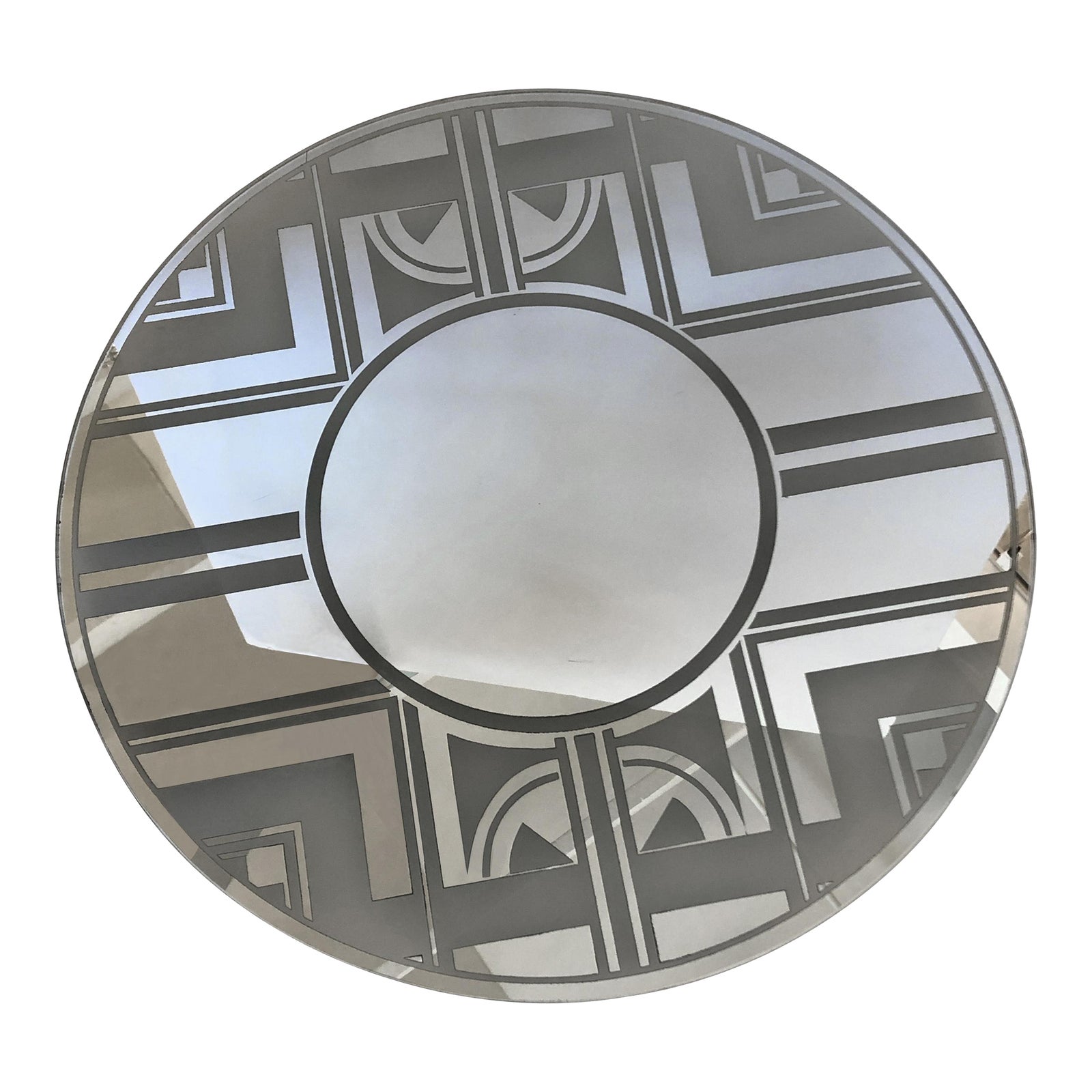 Vintage Art Deco Round Mirror | Chairish