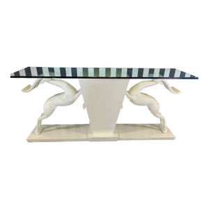 1980s Hollywood Regency Jumping Gazelle Console Table