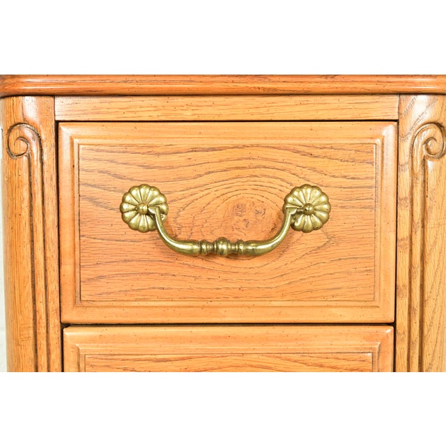 Brown Hickory French Provincial Louis XV Carved Oak Lingerie Chest or Semainier For Sale - Image 8 of 14