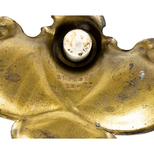 Rococo Napoleon III Rococo Inkwell from Gilt Brass, 1800s For Sale - Image 3 of 10