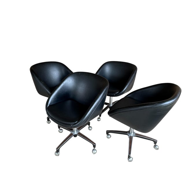 Mid-Century Modern 1960s Set of 4 Mid Century Chromcraft Swivel Pod Chairs on Casters For Sale - Image 3 of 18