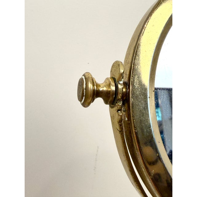 Antique Brass Shaving Mirror For Sale - Image 9 of 13