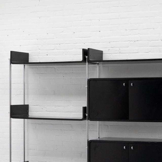 Black Indra Modular Wall Unit by Omnia, 1970s For Sale - Image 8 of 18