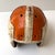 Animal Skin Antique Leather Football Helmet - Orange & White For Sale - Image 7 of 9