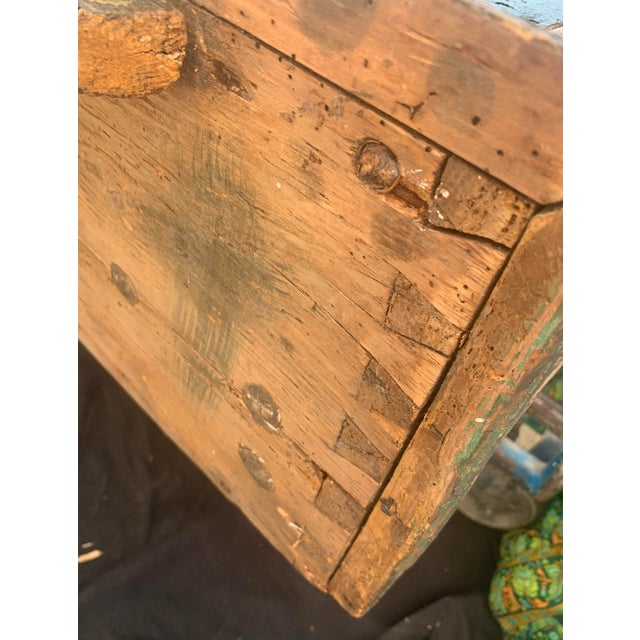 1871 Scandinavian Folk Art Step-Back Cupboard With Original Devorative Glass For Sale - Image 4 of 12