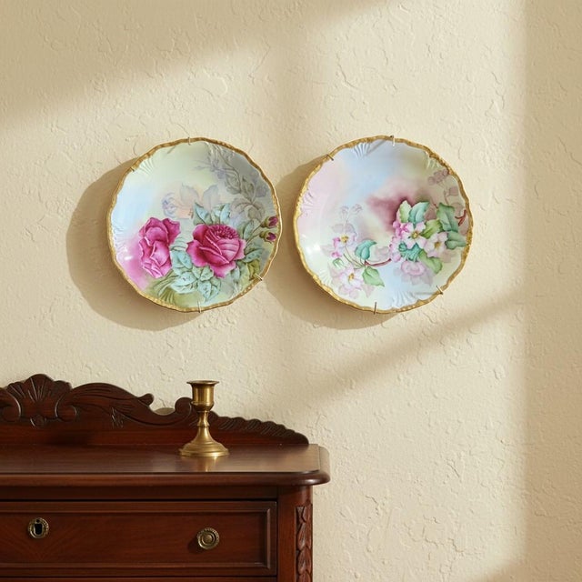 Late 19th Century Late 19th Century Hand Painted Limoges Plates-J.P.L. France-Artist Signed-Floral Cabinet- Set of 6 For Sale - Image 5 of 11