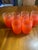 Art Deco 1950s Blendo 6 Orange Frosted 14oz Tumblers For Sale - Image 3 of 11