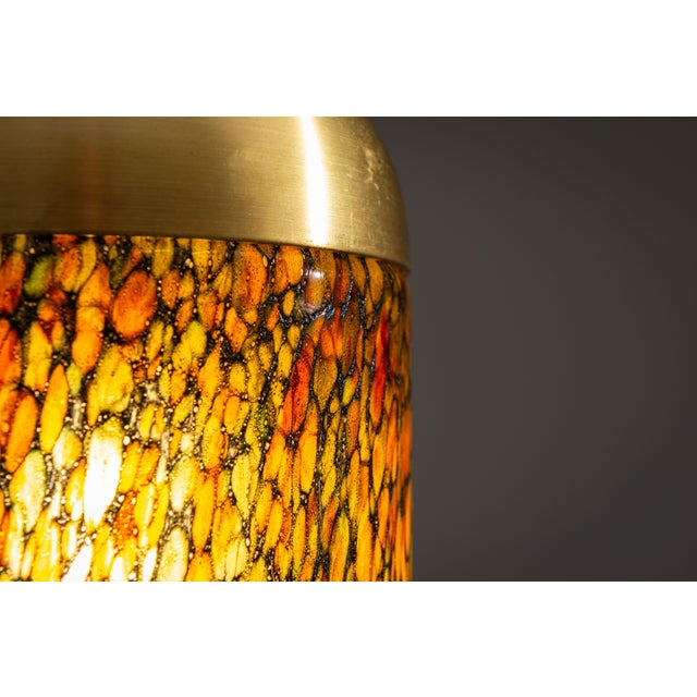 Pendant with Brass Details and Multicolor Glass from Peill & Putzler, 1970s For Sale - Image 9 of 11