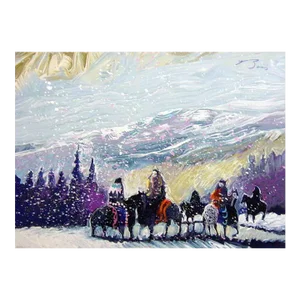 1990s Earl Biss "Mountain Crows" Limited Edition Serigraph on Paper Hand Signed