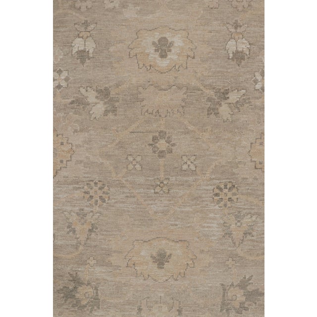 2010s Rug & Kilim’s Oushak Style Rug in Gray & Beige Floral Patterns For Sale In New York - Image 6 of 8
