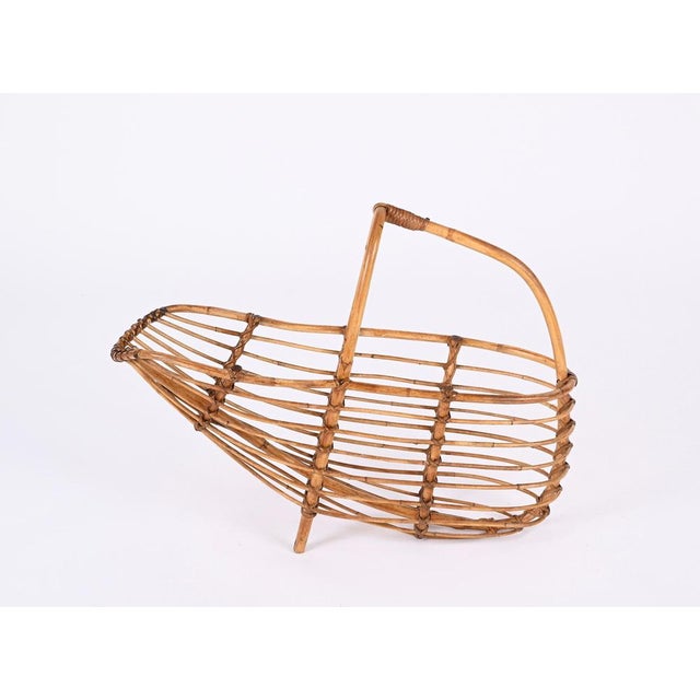 Mid-Century French Riviera Bamboo & Rattan Magazine Rack, Italy, 1960s For Sale - Image 16 of 18