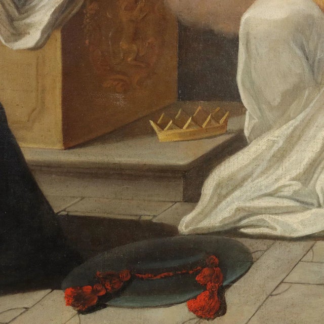 Madonna with Child, Angels, and Saints, 18th-Century, Oil on Canvas, Framed For Sale - Image 9 of 13