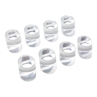 Vintage Lucite Cylinder Place Card Holders - Set of 8 For Sale