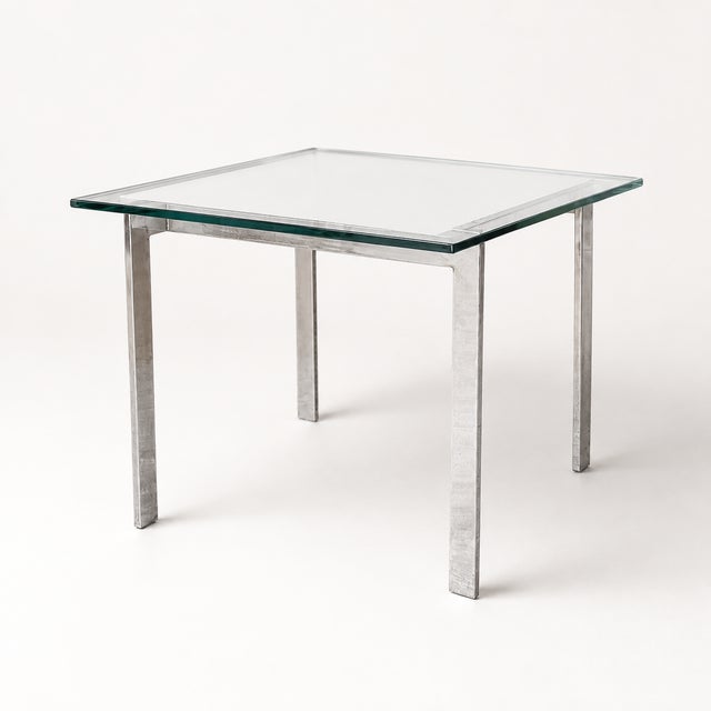 Vintage Modernist Chrome and Clear Glass Square Side Table For Sale - Image 17 of 17
