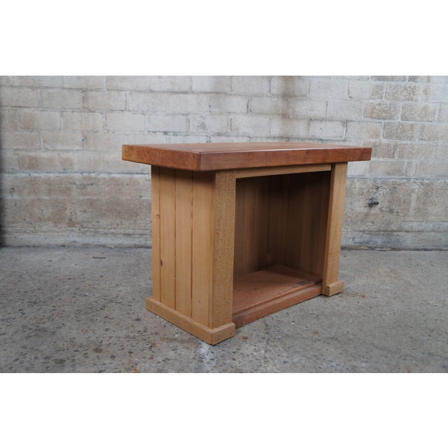 Handmade Arts & Crafts Mahogany Slab Bench Console Side Table For Sale - Image 10 of 12