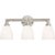 Wilton Triple Bath Light in Polished Nickel with White Glass Designer: Chapman & Myers Height: 10.5" Extension: 8.75"...