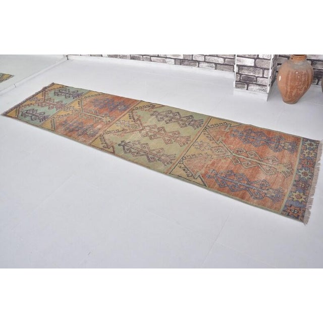 1960s Neutral Entryway Runner Rug For Sale - Image 4 of 10