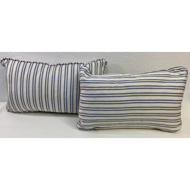 Farmhouse Bolster Pillows With Roosters and Hens, Made in U K- a Pair For Sale - Image 3 of 9