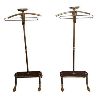 Classic Style Brass Valet Stands, 1960s, Set of 2 For Sale