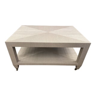 Thibaut Grasscloth Wrapped Coffee Table For Sale