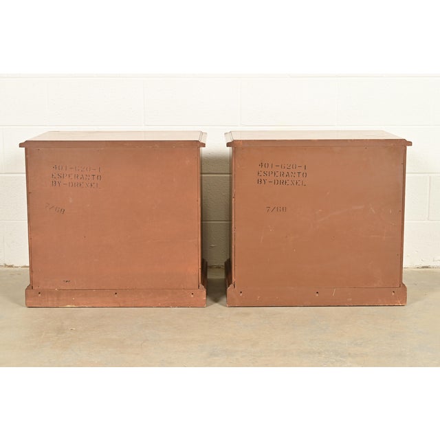 Drexel Spanish Colonial Carved Walnut Nightstands, Pair For Sale - Image 16 of 17