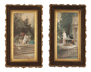 Marcus Stone, Untitled, Lithograph, Framed, Set of 2
