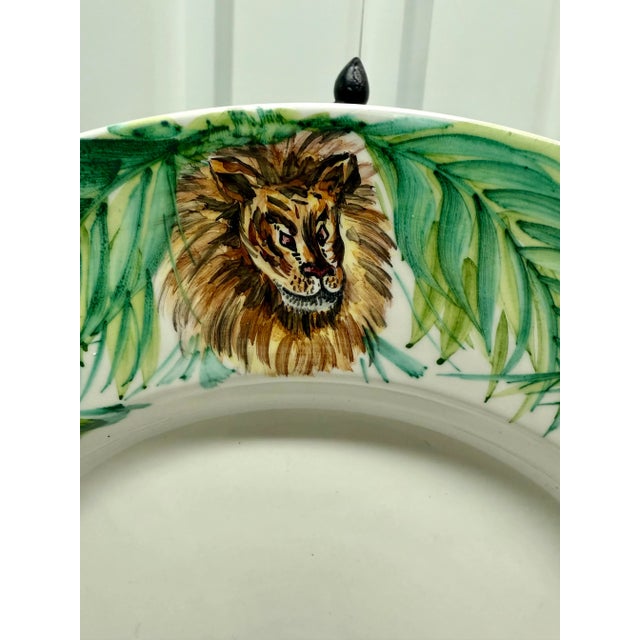Hollywood Regency Vintage Palm Beach Regency Oggetti Safari Decorative Plate and Candlestick Holder Set For Sale - Image 3 of 11