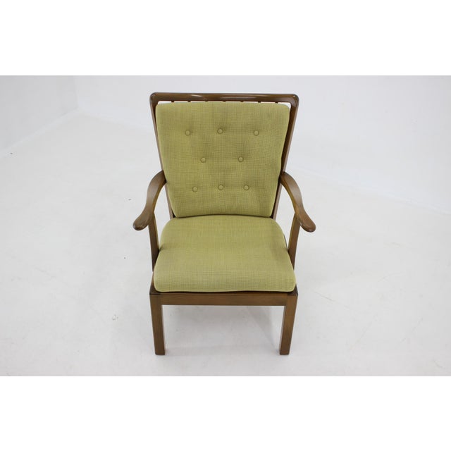 Fritz Hansen Beech Model 1628 Armchair by Fritz Hansen for Soren Hansen, Denmark, 1940s For Sale - Image 4 of 18