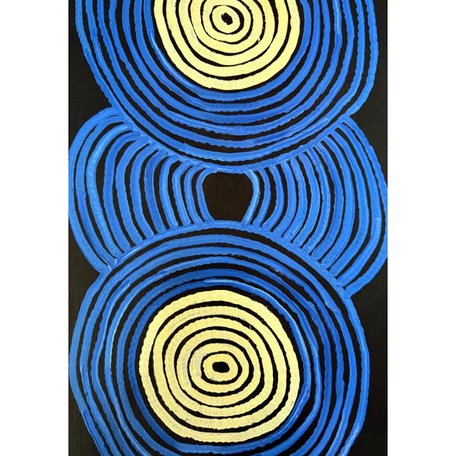 Modern Triptych Australian Aboriginal Paintings Tingari Ronnie Tjampitjinpa For Sale - Image 3 of 18