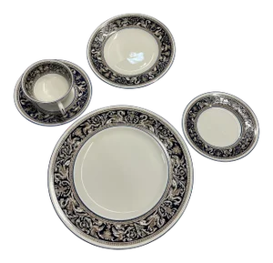 Late 20th Century Wedgwood England Florentine Dark Blue Place Setting, 5 Pieces
