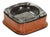 French Leather and Cut Crystal Ashtray attributed to Jacques Adnet, 1960s For Sale
