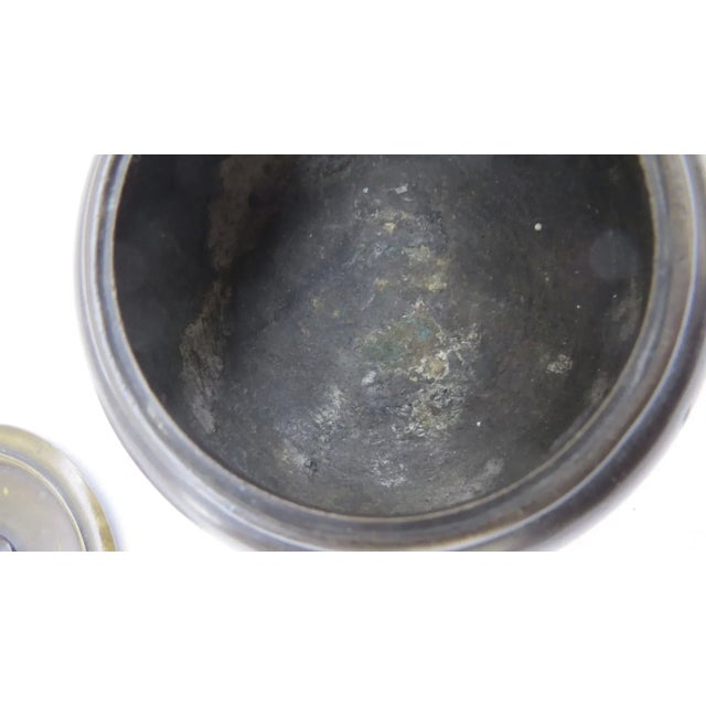 Chinese Chinese Bronze Lidded Pot Incense Ink - A Pair For Sale - Image 3 of 13