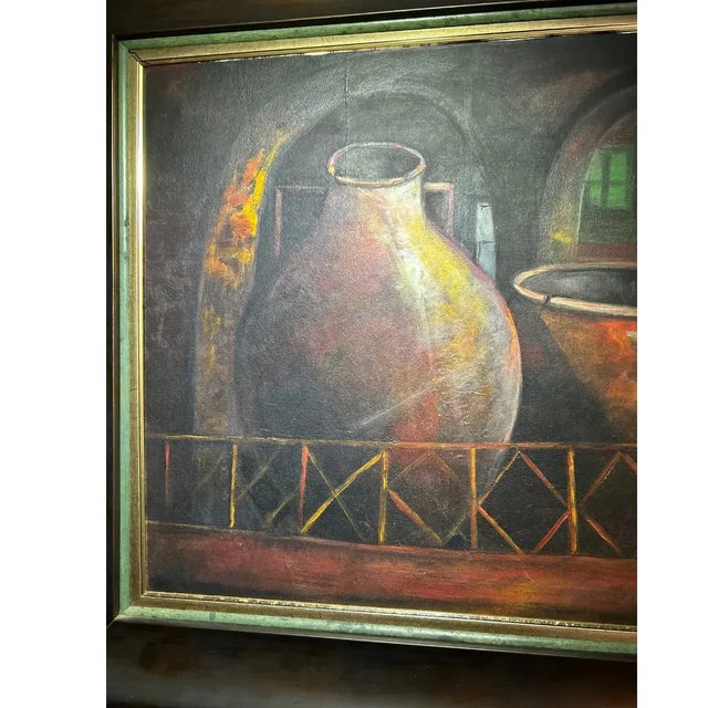 2000 - 2009 Sherman Thomas “The Potters’ Legacy” Textured Still Life Acrylic Painting on Canvas, Framed For Sale - Image 5 of 7